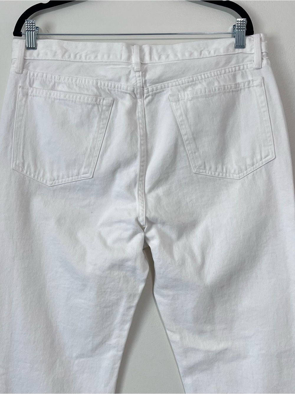 FRAME Denim Le High Oversized Cuffed Straight Leg White Jeans 31 NWT - Picture 7 of 11